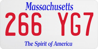 MA license plate 266YG7