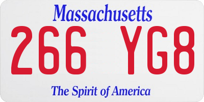 MA license plate 266YG8