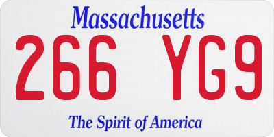 MA license plate 266YG9
