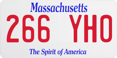 MA license plate 266YH0