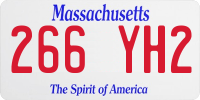 MA license plate 266YH2
