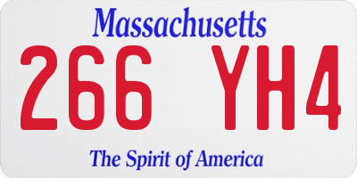 MA license plate 266YH4