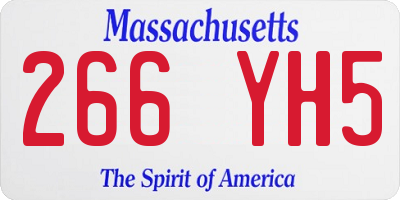MA license plate 266YH5