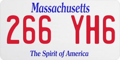 MA license plate 266YH6