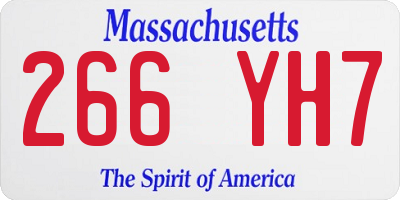 MA license plate 266YH7