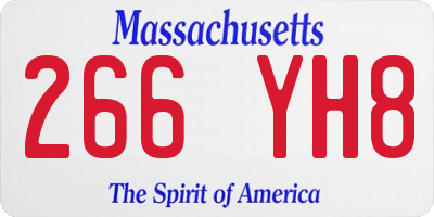 MA license plate 266YH8