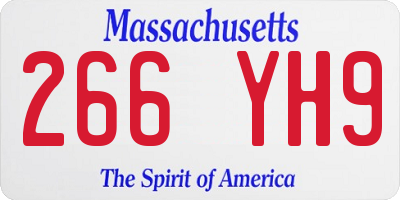 MA license plate 266YH9
