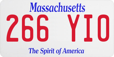 MA license plate 266YI0