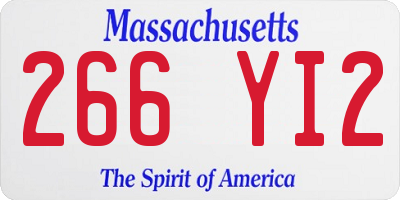 MA license plate 266YI2