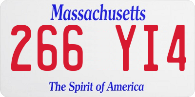 MA license plate 266YI4