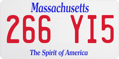MA license plate 266YI5