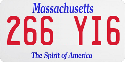 MA license plate 266YI6