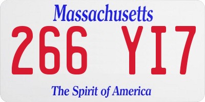 MA license plate 266YI7