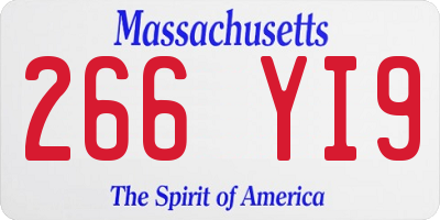 MA license plate 266YI9