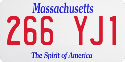 MA license plate 266YJ1