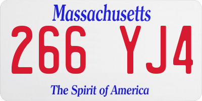 MA license plate 266YJ4