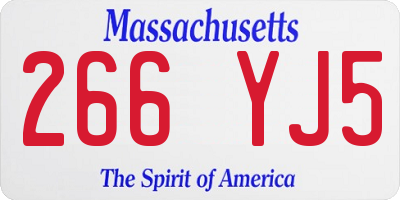 MA license plate 266YJ5