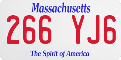 MA license plate 266YJ6