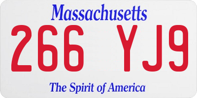 MA license plate 266YJ9