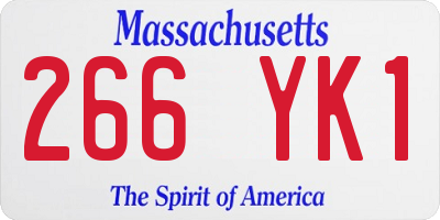 MA license plate 266YK1