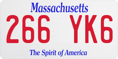 MA license plate 266YK6