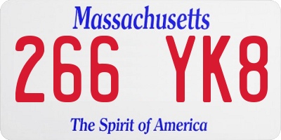 MA license plate 266YK8