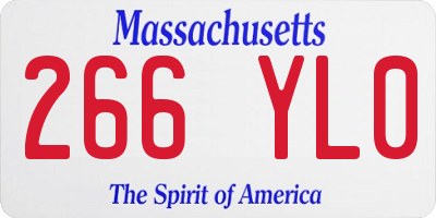 MA license plate 266YL0