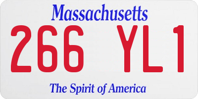 MA license plate 266YL1