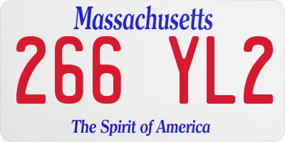 MA license plate 266YL2
