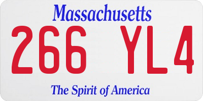 MA license plate 266YL4