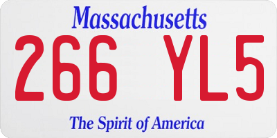 MA license plate 266YL5