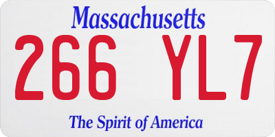 MA license plate 266YL7