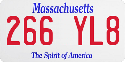 MA license plate 266YL8