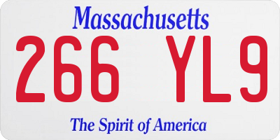 MA license plate 266YL9