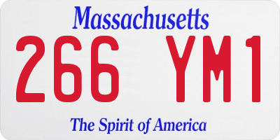 MA license plate 266YM1