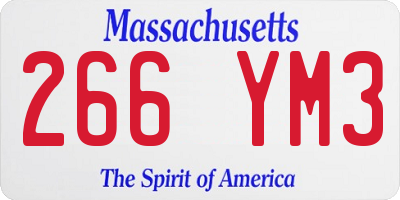 MA license plate 266YM3
