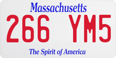 MA license plate 266YM5