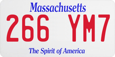 MA license plate 266YM7