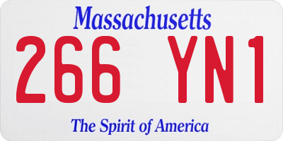 MA license plate 266YN1