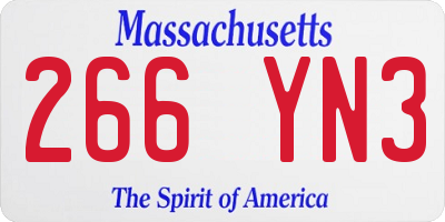 MA license plate 266YN3