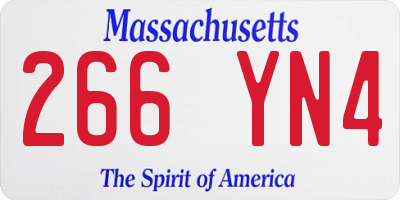 MA license plate 266YN4