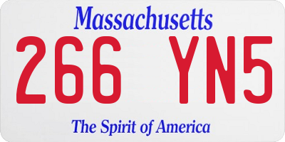 MA license plate 266YN5