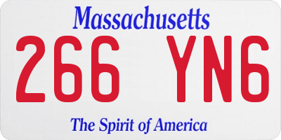 MA license plate 266YN6