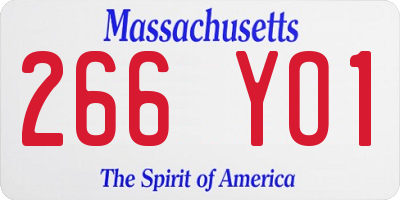 MA license plate 266YO1