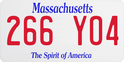 MA license plate 266YO4