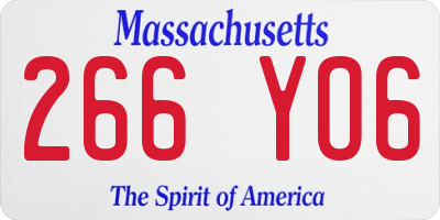 MA license plate 266YO6