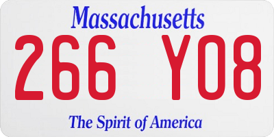 MA license plate 266YO8