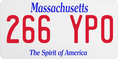 MA license plate 266YP0