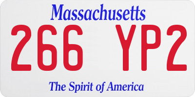 MA license plate 266YP2