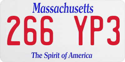 MA license plate 266YP3
